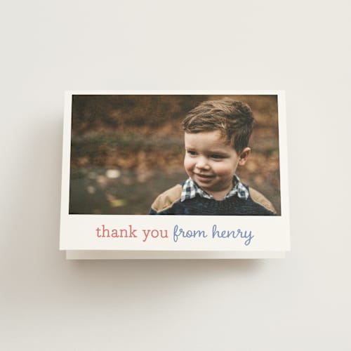 This is a carnival kids thank you cards with standard by Susan Brown called one two three printing on strathmore in standard