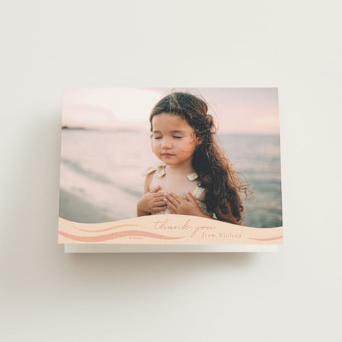 This is a citrus kids thank you cards with standard by Sabrin Deirani called disney's ariel under the sea printing on strathmore in standard