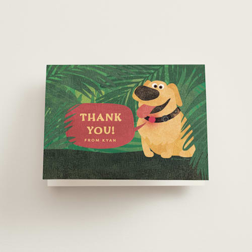 This is a paradise kids thank you cards with standard by Kamala Nahas called disney and pixar's up wilderness adventure printing on strathmore in standard