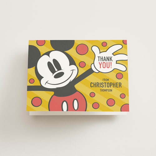 This is a sunshine kids thank you cards with standard by Heather Schertzer called disney mickey mouse aw, gee! printing on strathmore in standard