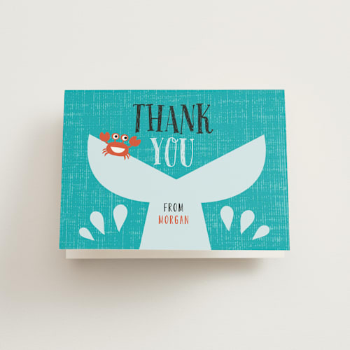 This is a pool kids thank you cards with standard by iamtanya called shark attack pool party printing on strathmore in standard