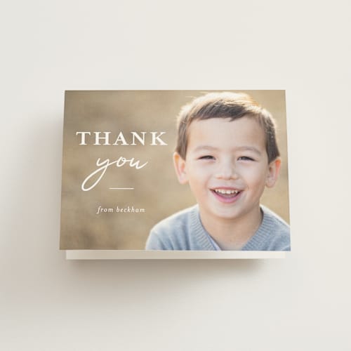 This is a snow kids thank you cards with standard by Jd Ptlo called usual printing on strathmore in standard