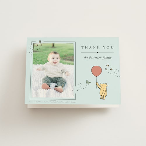 This is a sky kids thank you cards with standard by Heather Schertzer called disney sweetest adventure printing on strathmore in standard