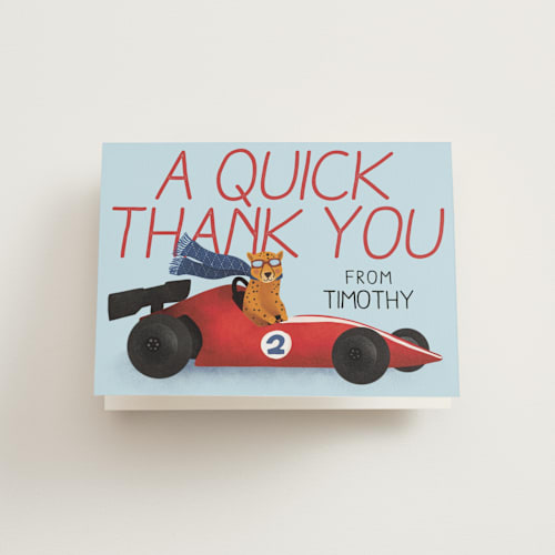 This is a cherry kids thank you cards with standard by Jenna Holcomb called monaco printing on strathmore in standard