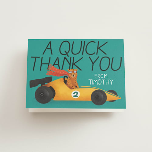 This is a canary kids thank you cards with standard by Jenna Holcomb called monaco printing on strathmore in standard
