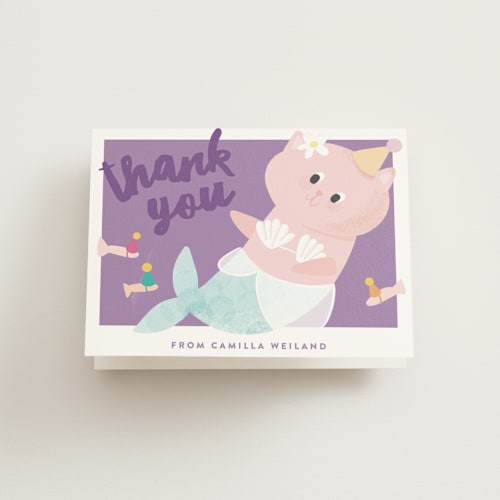 This is a acai kids thank you cards with standard by Haley Warner called merkitty printing on strathmore in standard