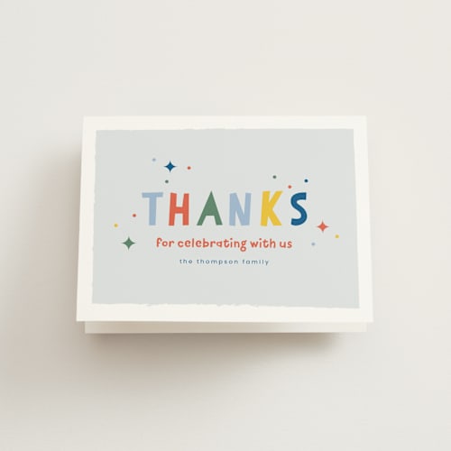 This is a dino kids thank you cards with standard by Ashlee Townsend called one is so fun printing on strathmore in standard