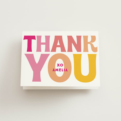 This is a rose kids thank you cards with standard by Baumbirdy called the big one printing on strathmore in standard