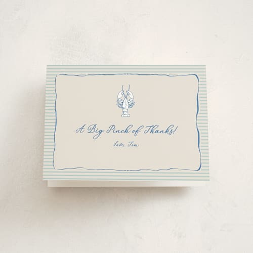 This is a marine kids thank you cards with standard by Lucrecia Caporale called easide serenade printing on strathmore in standard