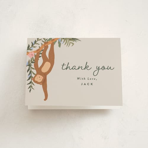 This is a amarylis kids thank you cards with standard by Joanna Griffin called jungle animals printing on strathmore in standard