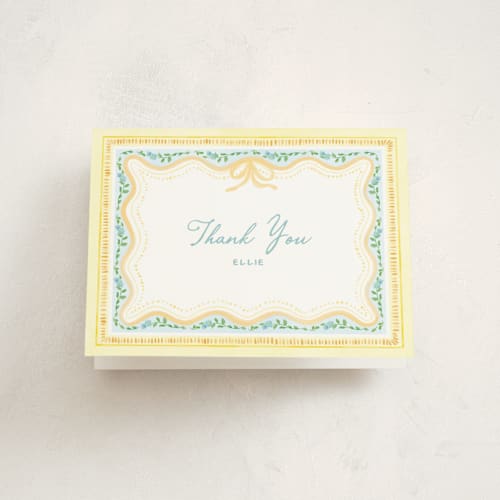 This is a buttercup kids thank you cards with standard by Creo Study called birthday par-tea printing on strathmore in standard