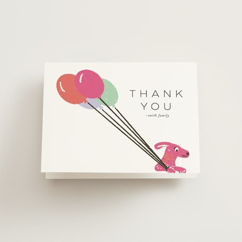 This is a toffee kids thank you cards with standard by Shiny Penny Studio called birthday bus printing on strathmore in standard