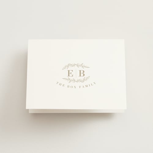 This is a vanilla kids thank you cards with standard by Allison Massingill called modern leaves printing on strathmore in standard