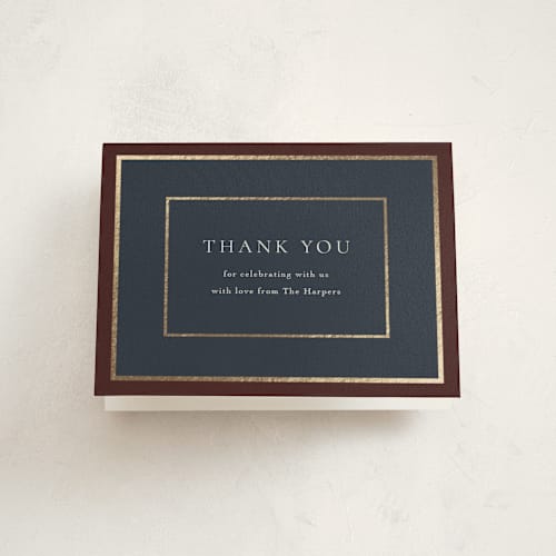 This is a nautical graduation thank you cards with foil pressed by Elly called the prestige printing on strathmore in standard