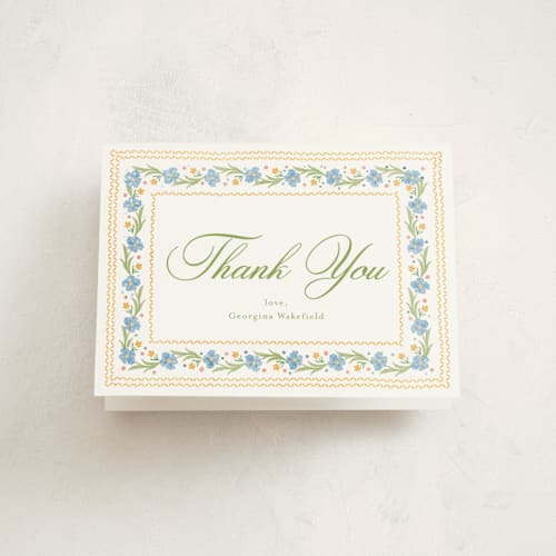 This is a sky graduation thank you cards with foil pressed by Melanie Kosuge called blooming printing on strathmore in standard