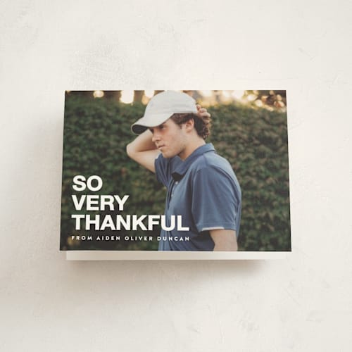 This is a cloud graduation thank you cards with standard by Maria Alou called the graduate printing on strathmore in standard