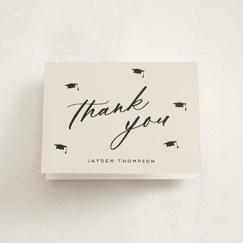 This is a ink graduation thank you cards with standard by Louise Kay called celebrate the grad printing on strathmore in standard
