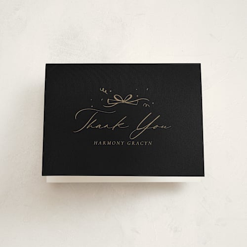 This is a chalkboard graduation thank you cards with standard by Becky Nimoy called arch photo printing on strathmore in standard