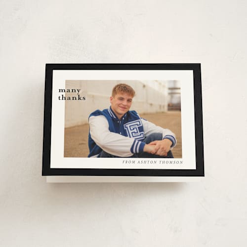 This is a chalk graduation thank you cards with standard by Deynaaz Daraei called naruna printing on strathmore in standard