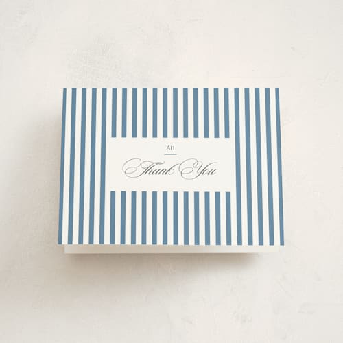 This is a navy graduation thank you cards with standard by Owl and Toad called preppy frame printing on strathmore in standard