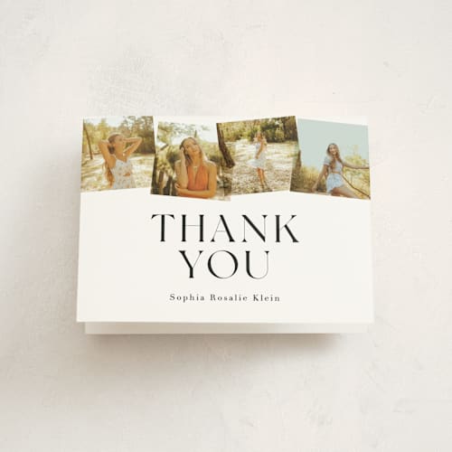 This is a ink graduation thank you cards with standard by Hudson meet Rose called snapshot printing on strathmore in standard