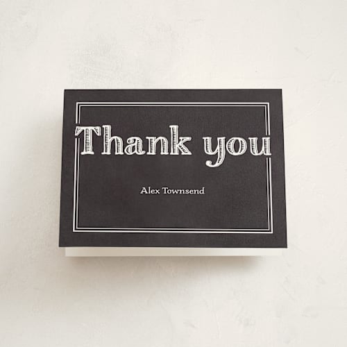 This is a chalkboard graduation thank you cards with standard by Jennifer Morehead called class of 2016 printing on strathmore in standard