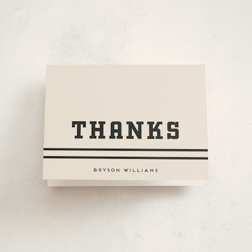 This is a ink graduation thank you cards with standard by Louise Kay called team grad printing on strathmore in standard