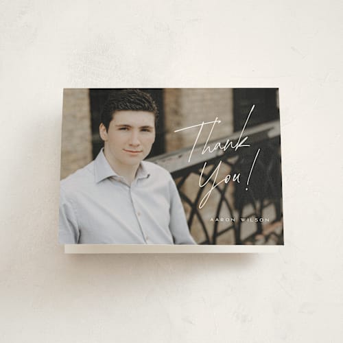 This is a cloud graduation thank you cards with standard by Christie Garcia called written printing on strathmore in standard