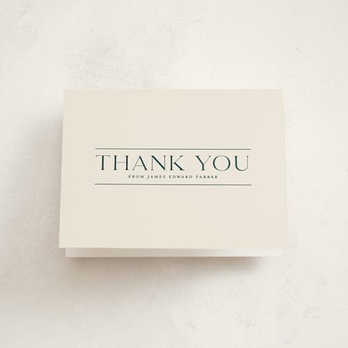 This is a ivory graduation thank you cards with standard by Erica Krystek called merry trim printing on strathmore in standard