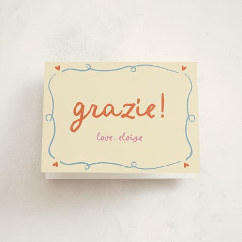 This is a verona graduation thank you cards with standard by Stephanie Heinrich Godbout called cin cin printing on strathmore in standard