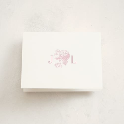 This is a baby pink graduation thank you cards with standard by Megan Davis called chesapeake printing on strathmore in standard