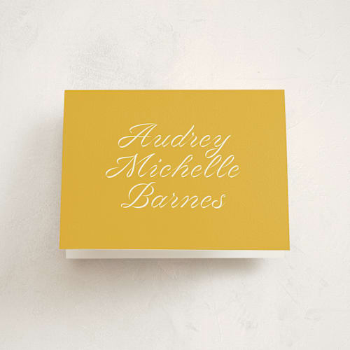 This is a citrine graduation thank you cards with standard by Megan Davis called ribbons and cords printing on strathmore in standard