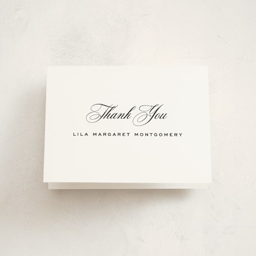 This is a pearl graduation thank you cards with standard by Megan Davis called cannes printing on strathmore in standard