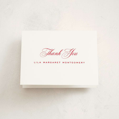This is a cardinal graduation thank you cards with standard by Megan Davis called cannes printing on strathmore in standard