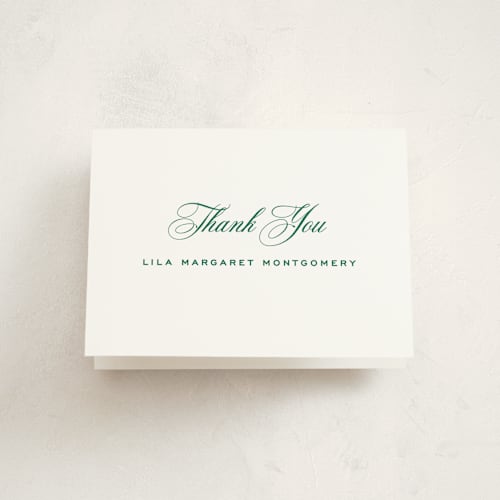 This is a birch graduation thank you cards with standard by Megan Davis called cannes printing on strathmore in standard