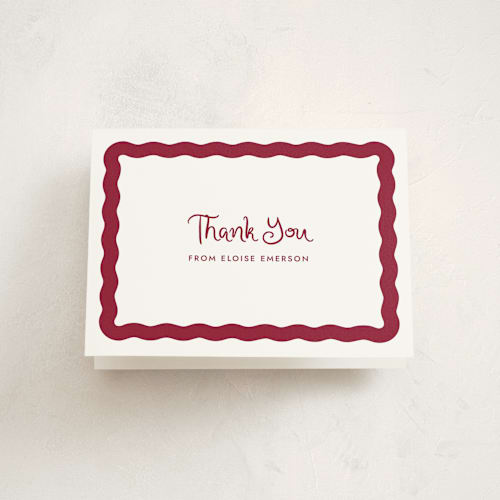This is a crimson graduation thank you cards with standard by Megan Davis called augusta printing on strathmore in standard