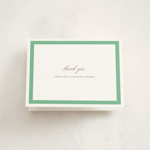 This is a clover graduation thank you cards with standard by Megan Davis called montauk printing on strathmore in standard