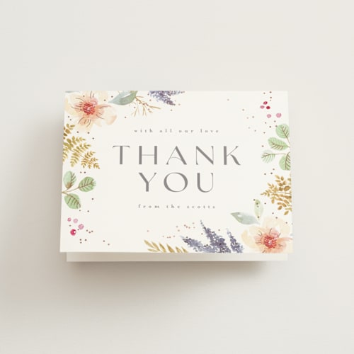 This is a summer baby shower thank you cards with foil pressed by Anastasia Makarova called summer day printing on strathmore in standard