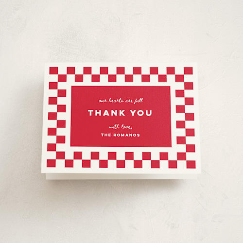 This is a marinara baby shower thank you cards with standard by Madhvi Samimi called special delivery pizza printing on strathmore in standard