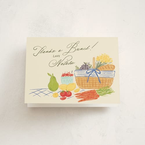 This is a provincial baby shower thank you cards with standard by Jenna Holcomb called farmer's market printing on strathmore in standard