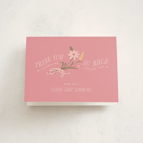 This is a garden baby shower thank you cards with standard by letterfix called little bud printing on strathmore in standard