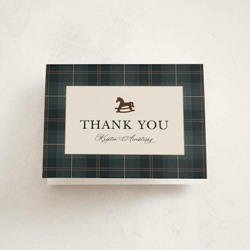 This is a juniper baby shower thank you cards with standard by Kate Ahn called wesley printing on strathmore in standard