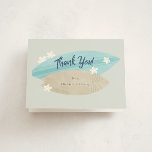 This is a pebble baby shower thank you cards with standard by Adelyn T. called surf baby printing on strathmore in standard