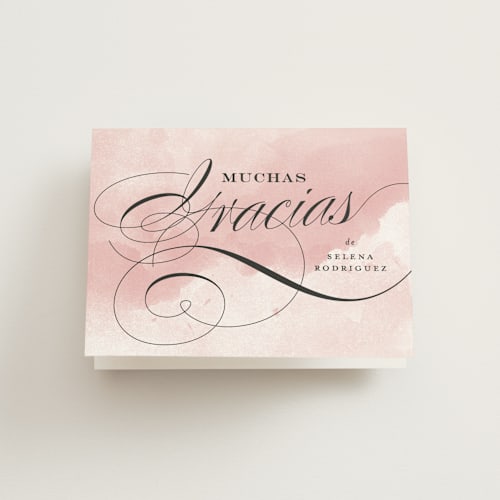 This is a mulberry kids thank you cards with standard by Jill Means called dancing script printing on strathmore in standard