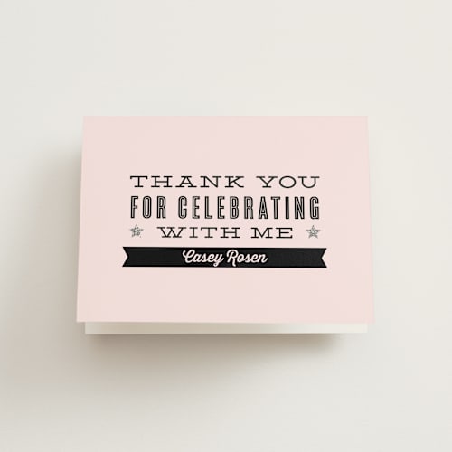 This is a cotton candy kids thank you cards with standard by Annie Holmquist called that's the ticket printing on strathmore in standard
