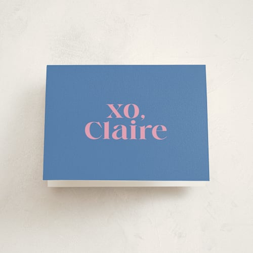 This is a bubblegum kids thank you cards with standard by Megan Davis called text printing on strathmore in standard