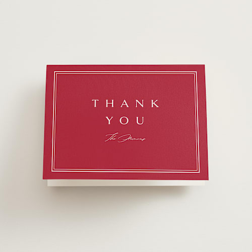 This is a poinsettia thank you cards with standard by Amy Kross called hampton frame printing on strathmore in standard