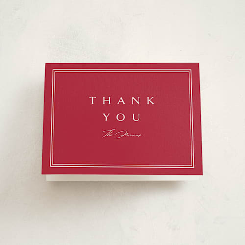 This is a poinsettia thank you cards with standard by Amy Kross called hampton frame printing on strathmore in standard