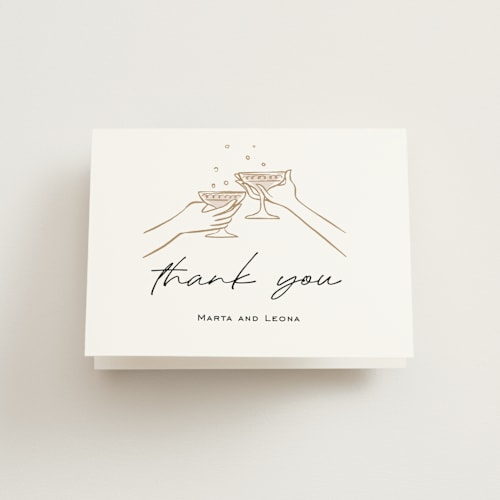 This is a snow thank you cards with standard by Pati Cascino called holiday cocktail party printing on strathmore in standard