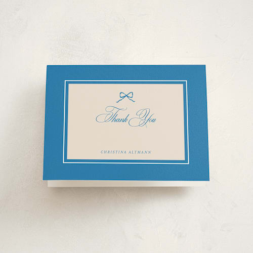 This is a ocean thank you cards with standard by Owl and Toad called little bow printing on strathmore in standard